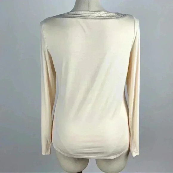 Strazzi Womens top size XL cream keyhole neck - Picture 4 of 10
